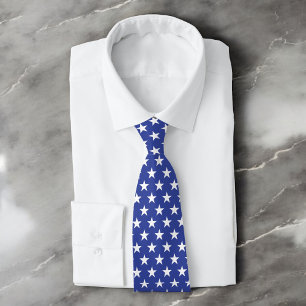 Cravate Motif Patriotic Blue and White Stars