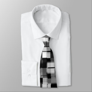 Cravate Motif Pixel moderne Black White