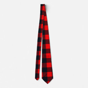 Cravate Motif Plaid de Buffalo Red et Black Shepherd
