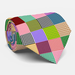 Cravate Motif plaid multicouleur En vichy Patchwork
