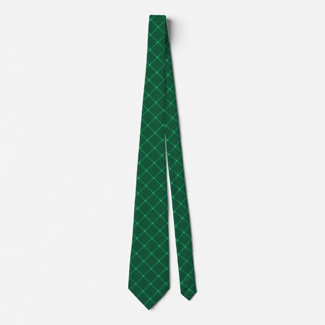 Cravate Motif plaid vert foncé (Devant)