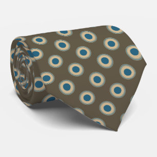 Cravate Motif Pointe Polka - Turquoise Bleu Brown