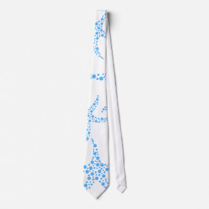 Cravate Motif pointillé d'étoiles de mer dans bleu et