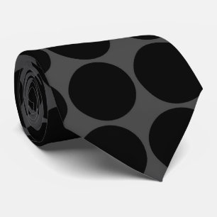 Cravate Motif Pois gris noir