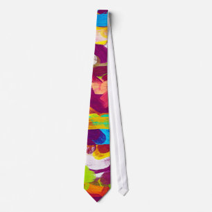 Cravate Motif Radial Abstrait Pastel #4