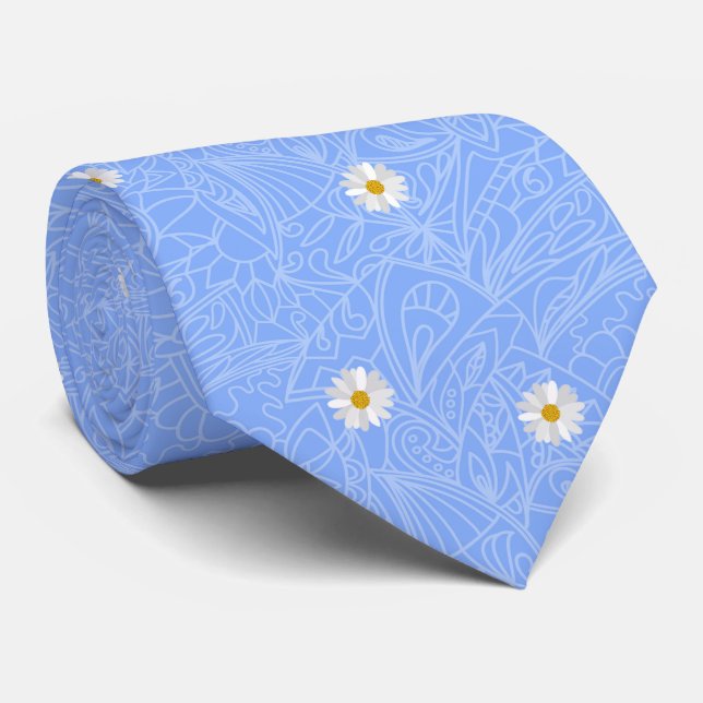 Cravate motif rayé de marais bleus. Style Mariage (Roulé)