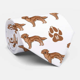 Cravate Motif Red Golden Retriever avec monogramme personn