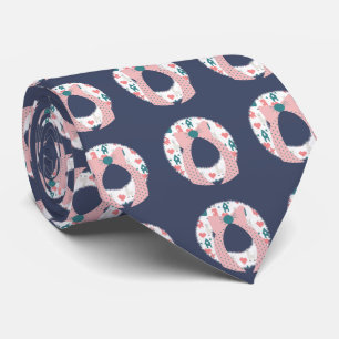 Cravate Motif répété de lama de Noël mignon