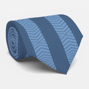 Cravate Motif Répétitif Abstrait Bleu Tendance Curvy