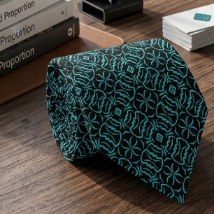 Cravate Motif Répétitif Sans Couture En Turquoise Sur Fond
