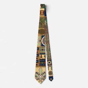 Cravate motif rétro assyrien