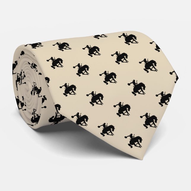 Cravate Motif Rodeo Cowboy | Orange (Roulé)