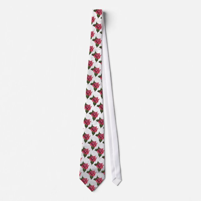 Cravate Motif rose (Devant)