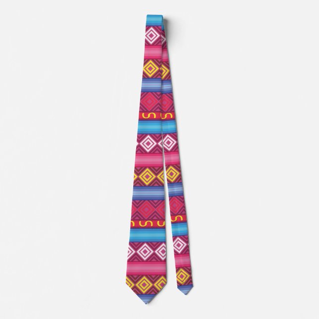 Cravate Motif rose moderne de Péruviens (Devant)