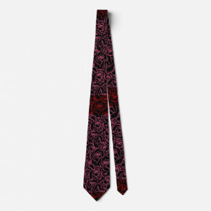 Cravate motif rose.r.dpnk.02b BG noir
