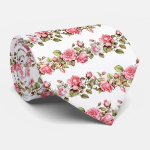 Cravate motif rose roses