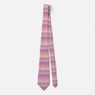 Cravate Motif rose violet jaune rayé