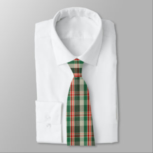 Cravate Motif Rouge Orange Et Vert Tartan Plaid Cou