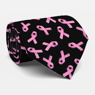 Cravate Motif Ruban Rose de Sensibilisation au Cancer du S