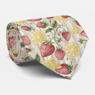 Cravate Motif rustique Terreux de Fraise & d'Agrumes (8)