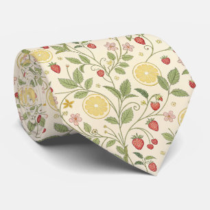 Cravate Motif rustique terreux de fraise et d'agrumes