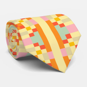 Cravate Motif sans couture d'art pixel géométrique moderne