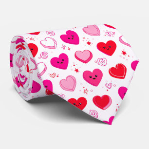 Cravate Motif sans couture de cœurs de bonbons de la Saint