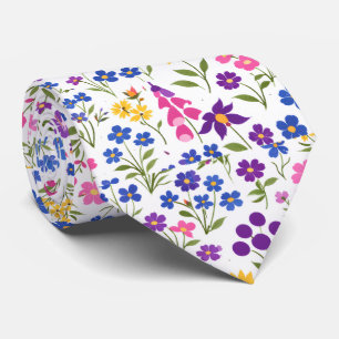 Cravate Motif sans couture de fleurs sauvages minimaliste 
