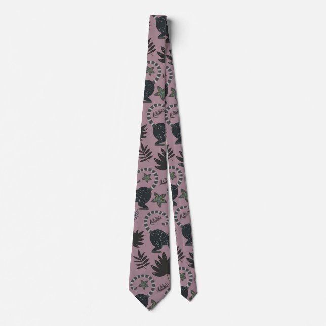 Cravate Motif sans couture Les animaux tropicaux sauts de  (Devant)