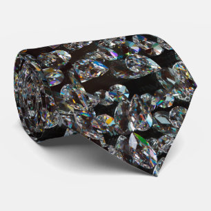 Cravate Motif scintillant diamant élégant argent et noir