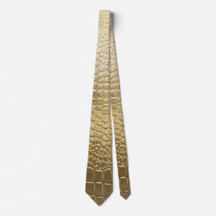 Cravate Motif Serpentine en Métal Doré