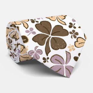 Cravate Motif Shamrock rose beige Lucky Clover