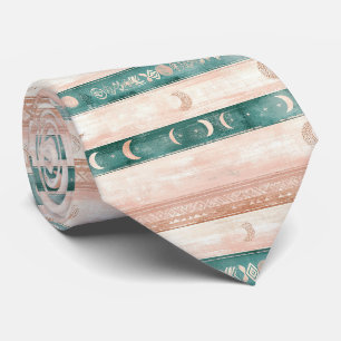 Cravate Motif Soleil Lune Rustique pour une Vie Spirituell
