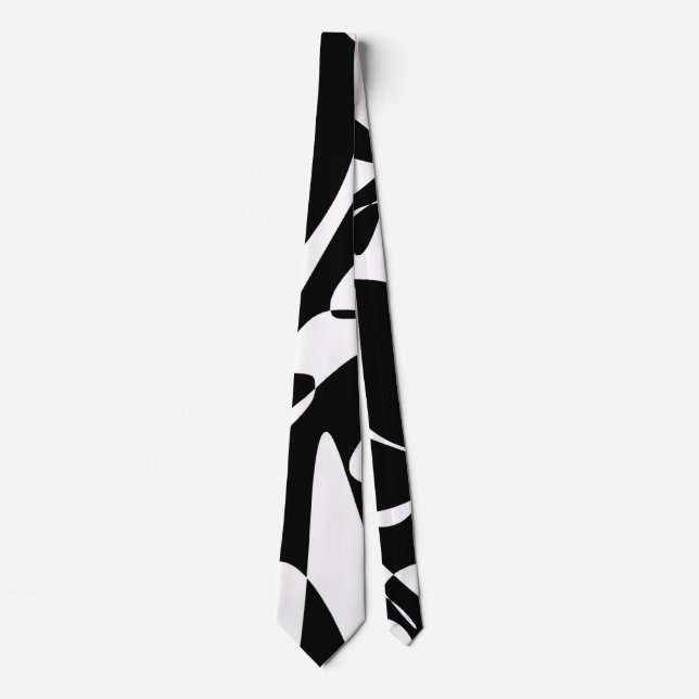 Cravate Motif super noir et blanc (Devant)