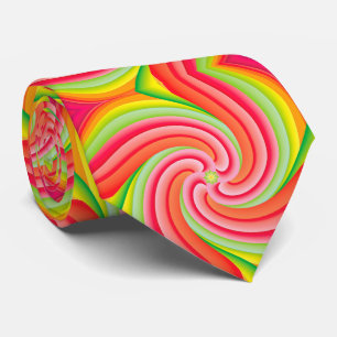 Cravate Motif Super rétro rose et vert