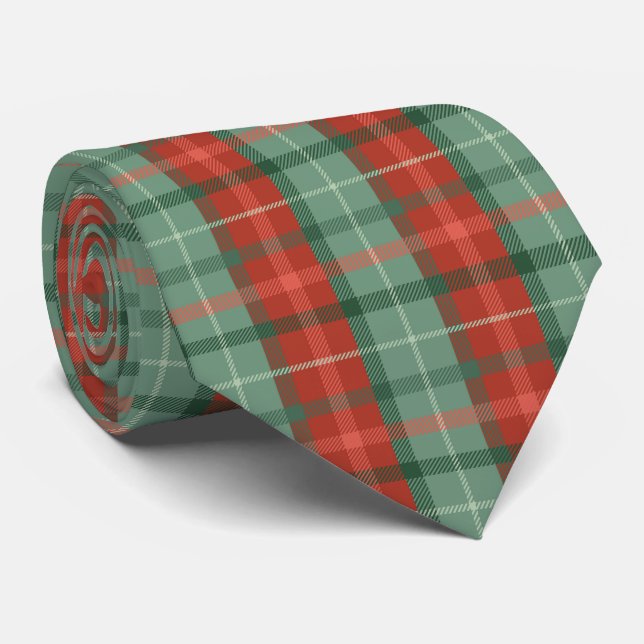 Cravate Motif tartan rouge et vert (Roulé)