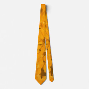 Cravate Motif Terre Couleurs Chaudes Jaune Orange Or
