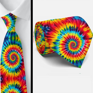 Cravate Motif Tie-Dye Psychédélique