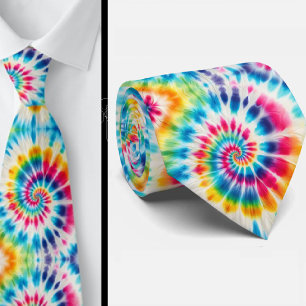 Cravate Motif Tie-Dye Psychédélique
