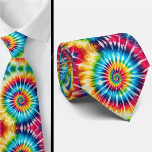 Cravate Motif Tie-Dye Psychédélique