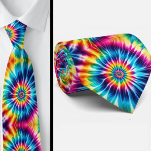 Cravate Motif Tie-Dye Psychédélique