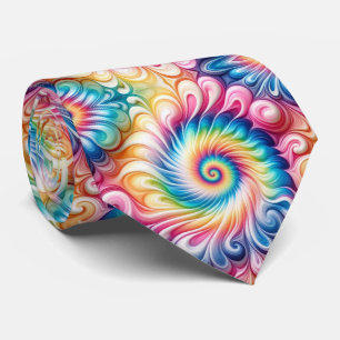 Cravate Motif Tie-Dye Psychédélique