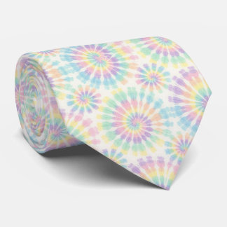 Cravate Motif Tie-Dye Psychédélique Pastel