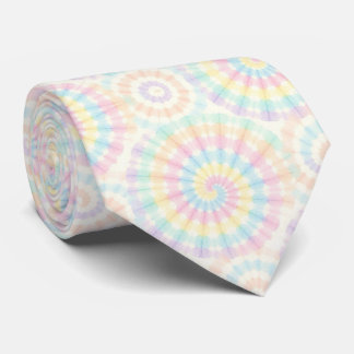 Cravate Motif Tie-Dye Psychédélique Pastel