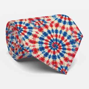 Cravate Motif Tie-Dye Psychedélique Patriotique