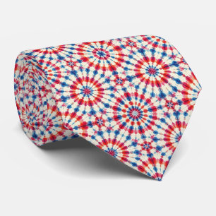 Cravate Motif Tie-Dye Psychedelique Patriotique