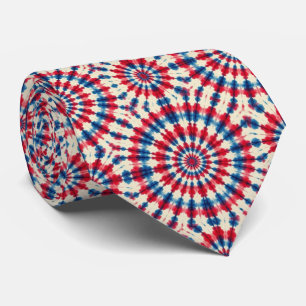 Cravate Motif Tie-Dye Psychedélique Patriotique