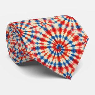 Cravate Motif Tie-Dye Psychedélique Patriotique