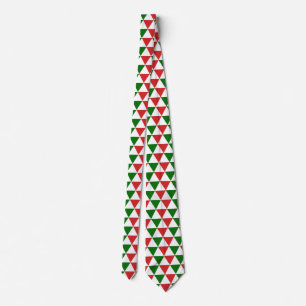 Cravate Motif triangle rouge et vert de Noël