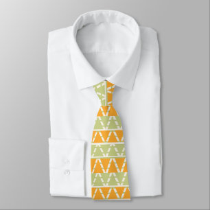 Cravate Motif triangle vert orange